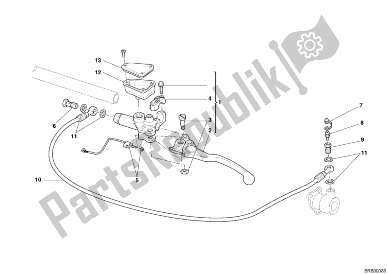 Alle onderdelen voor de Koppeling Hoofdremcilinder van de Ducati Multistrada 1000 USA 2005
